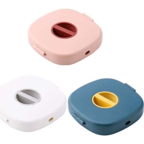Small Portable Round Rotatable Wire Organizer Data USB Cable Storage Winder Box