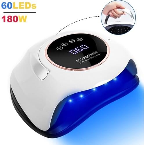 2021 New UV LED Nail Lamp Professional Nail Dryer 180W LCD Touch Screen 60 Leds Gel Nail Polish Machine lampe uv led ongle