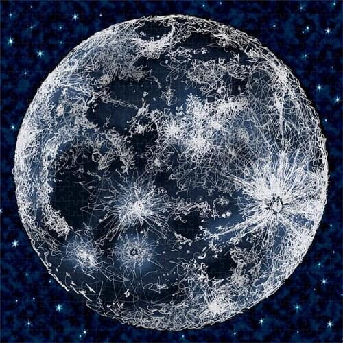 Michelangelo Wooden Jigsaw Puzzle 900 Piece Galaxy Moon Winding Version Kid Educational Toy Collectibles Painting Art Home Decor