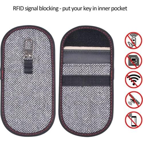 RFID Signal Blocking Bag Car Key Fob Protector Case for Car Keys and Credit Card Fob Guard/ Anti-Theft Pouch/ Anti-Hacking Pouch