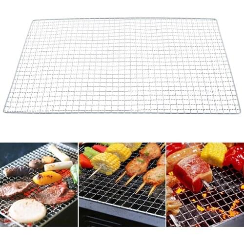 1pc Barbecue Mesh Stainless Steel Barbecue Mesh Outdoor Portable Barbecue Mesh Drain Rack Cake Biscuit Cooling Rack