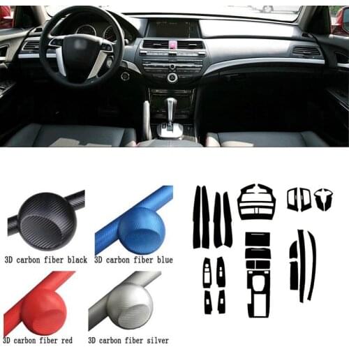 Car-Styling Car Interior Center Console Color Change Carbon Fiber Molding Sticker Decals For Honda Accord 8th 2008-2013