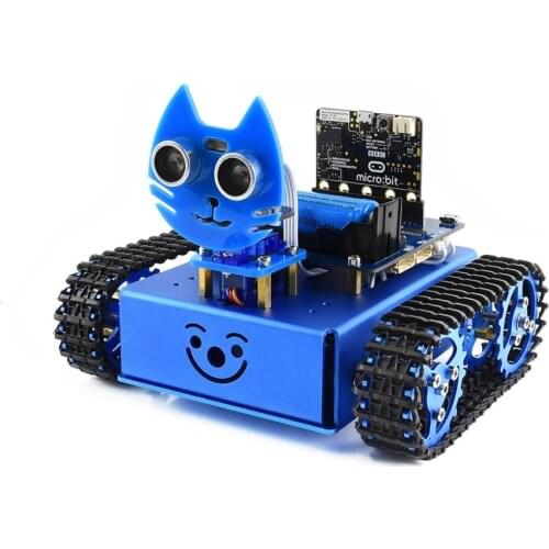 Waveshare KitiBot starter tracked robot building kit for micro:bit (no micro:bit) features line tracking obstacle avoiding etc