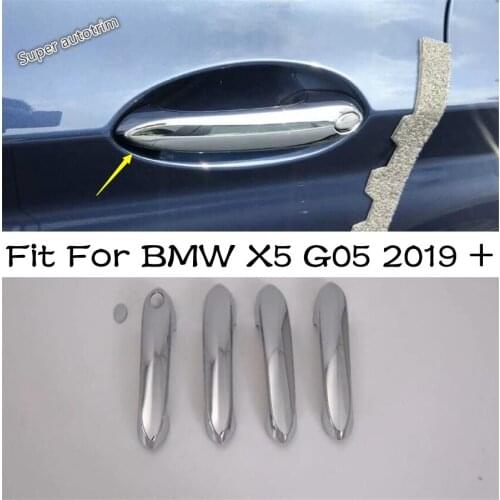Lapetus Side Door Handle Protection Cap Cover Trim ABS Accessories For BMW X5 G05 2019 - 2021 Chrome / Carbon Fiber Exterior