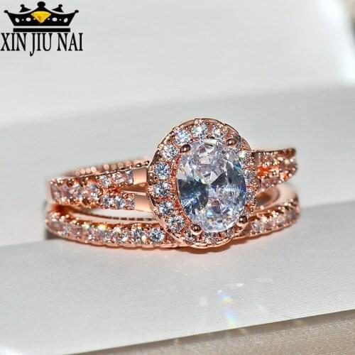2019 New Arrival Hot Sale 925 Silver 14k Rose Gold Diamond Ring Ring Goose Egg Marriage Engagement Ring Diamond Rings For Women