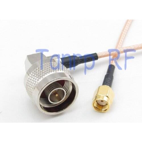1PCS RG316 extension cable 3feet N male right angle to RP SMA male plug RF adapter connector 1M Pigtail coaxial jumper cable