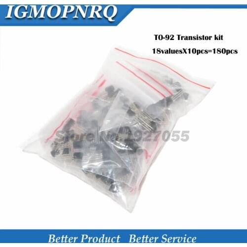 18valuesX10pcs=180pcs 2N2222 S9012 S9013 S9014 A1015 C1815 S8050 S8550 2N5401 2N5551 TO-92 Transistor component Assorted kit