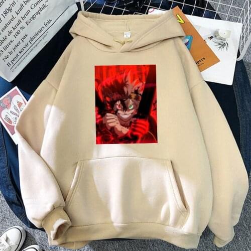 2021 Fashion Anime Black Clover Asta Hoodies Men Women Harajuku Cartoon Different Pupil Boy Print Winter Casual Warm Sweatshirt
