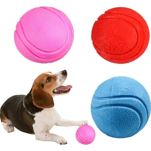 3Colors 5/6/7Cm Pet Dog Training Toy Ball Indestructible Solid Rubber Ball Chew Play Bite Toy With Carrier Rope Bite Rubber Ball