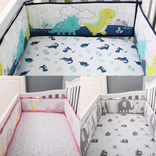 4 Pieces Surrounding Crib Bumpers Baby Bed Circumference Anti-collision Printing Pattern Toddler Bedding Activity Gear Baby Care