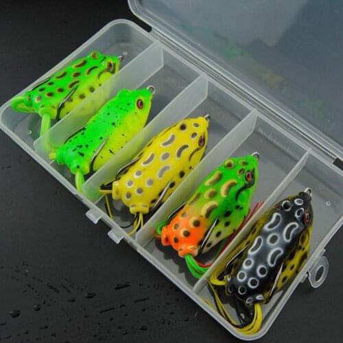 5Pcs/Set 6cm Double Propeller Frog Soft Baits Shad Soft Lure Jigging Fishing Lure Bait Prop Catfish Silicone Artificial Wobblers