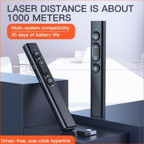 Rechargable 2.4G Wireless Laser Presentation Pointer PowerPoint Presenter Remote Control PPT Clicker Pen Infrared Presenter Pen