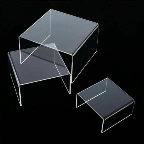 3pcs Acrylic Detachable Ladder Frame Perfume Jewelry Cake Handicrafts Display Rack Transparent Ladder Shelf Store Display Tools