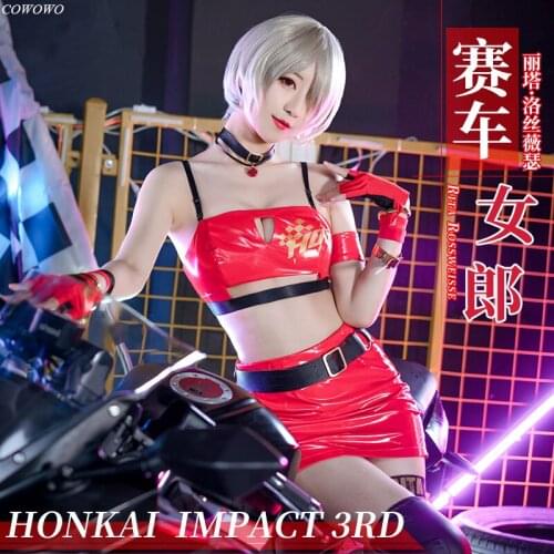 Anime! Honkai Impact 3 Rita Rossweisse Race Queen Racing Suit Uniform Cosplay Costume Halloween Party Outfit For Women 2021 NEW