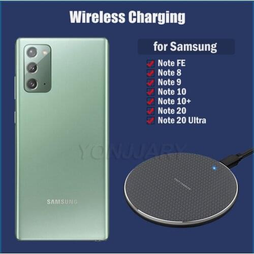 Fast Qi Wireless Charging for Samsung Galaxy Note 8 9 10 20 Ultra FE 10+ Plus 5G 10W Wireless Charger Pad Gift TPU Case