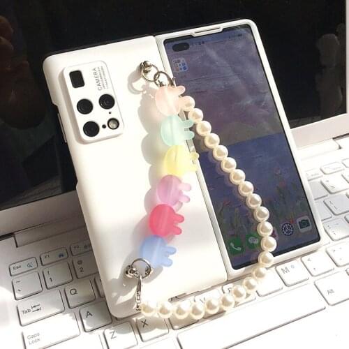 For Huawei MateX2 Case with Screen Protector Double Hanging Cover for Huaiwe Mate X 2 Funda Capa Conque Cute for Lady Gift