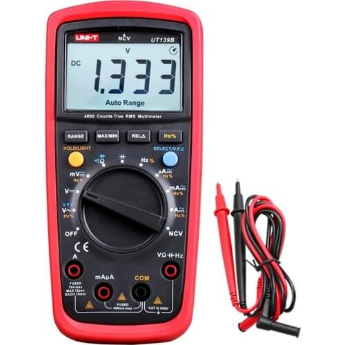 UNI-T UT139B True RMS Digital Multimeter / AC Variable Frequency VFD Measurement / Frequency Test / NCV / Auto Power Off