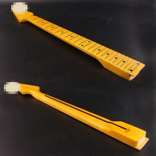 Electric Guitar Neck 24 fret 25.5inch Canada Maple Yellow Paint Unfinished #S