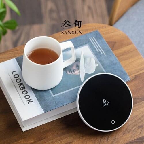 Electric heating constant temperature coaster heater office tea cup insulation 55 degree base ceramic mug combination