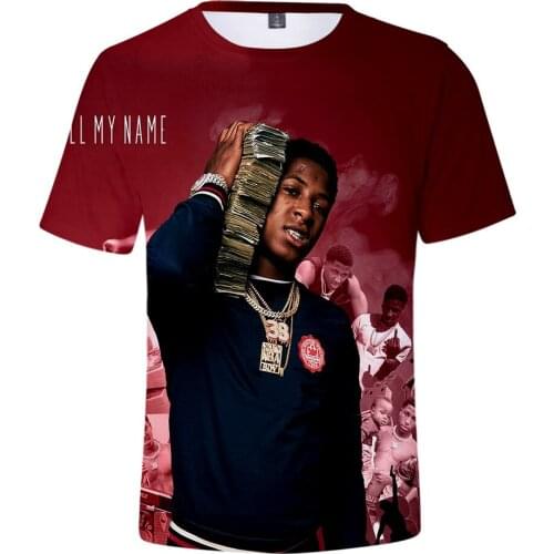 Character 3D Print Rapper YoungBoy Never Broke Again T Shirt Rap Hiphop Mens T-shirt Cool Streetwear Trend Tshirt Hip Hop Tops