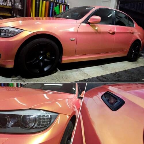 2pcs 50*150cm Glossy Car Body Film Pink Gold Blue Green Purple PVC Vinyl Film Wrap Fashion Stickers for Women Girl Car Styling