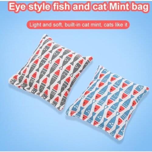 Cat Canvas Cat Mint Toy Pet Cat Toy Long Fish Shape Japanese Cat Bag Contains Cat Grass Mint Toy Cute Tiny Design Pet Supplies