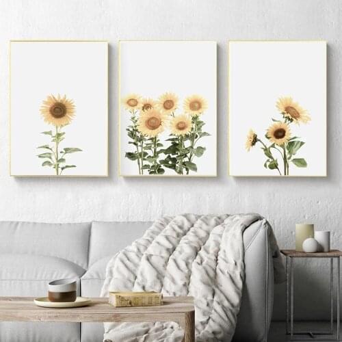 Sunflower Canvas Painting Pastoral Wall Art Pictures for Living Room Home Interior Decoration Landscape Poster Floral Prints