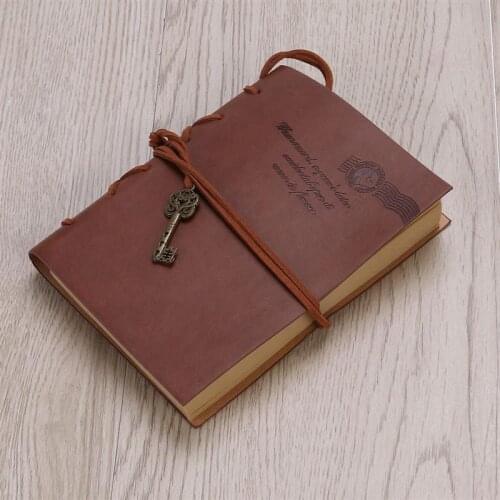 Classic Retro Vintage Style PU Cover String Key Bound Blank Notebook Notepad Travel Journal Diary Sketchbook Vintage Notebook
