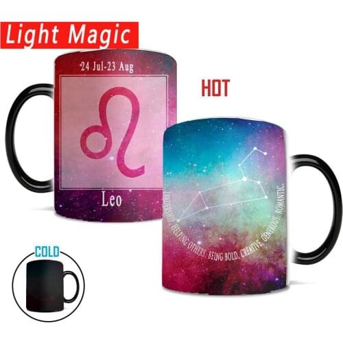 12 constellations magic sky Leo Mugs Creative Ceramic changing color mugs best gift for your friends