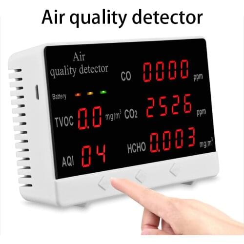 Multi-function Air Quality Detector CO CO2 HCHO TVOC Detector co2 meter High Accuracy Air Quality Monitor Gas Detector