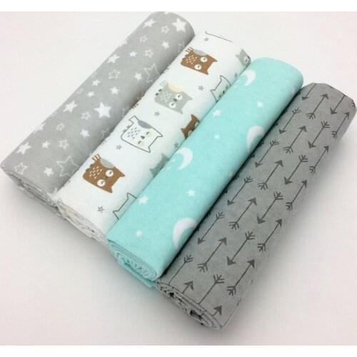 4Pcs/Lot Muslin 100% Cotton Flannel Baby Swaddles Soft Newborns Blankets Baby Blankets Newborn Muslin Diapers Baby Swaddle Wrap