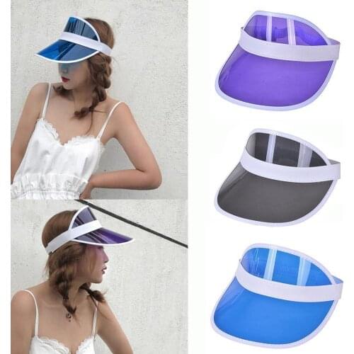Unisex Neon Visor Hat Neon Hat Sun Visor Golf Sport Tennis Headband Sun Cap Empty Top Transparent Elastic Sunscreen Cap Hot Sale