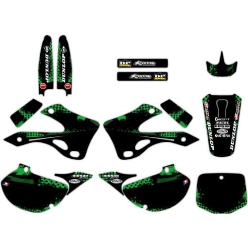 NICECNC 0224 TEAM GRAPHICS & BACKGROUNDS DECALS STICKERS Kits For Kawasaki KX125 KX250 1999 2000 2001 2002 KX 125 250