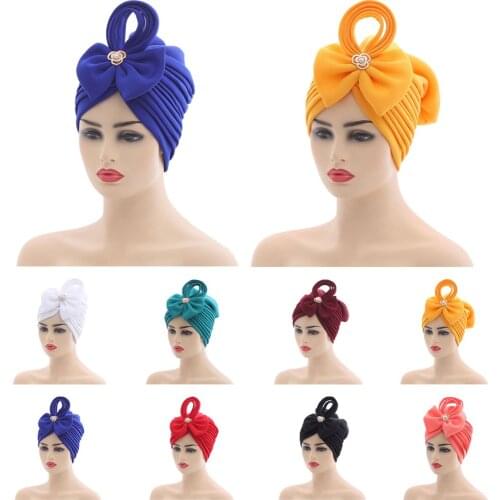 2021 New African Auto Gele Headtie Nigerian Wedding Gele Muslim Hijab Turban Cap Arab India Hat Female Head Wraps Turbante Mujer