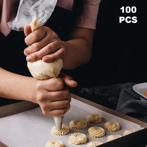 3Size 50Pcs/lot Pack Disposable Piping Bag Icing Fondant Cake Cream Decorating Pastry Tip Tool