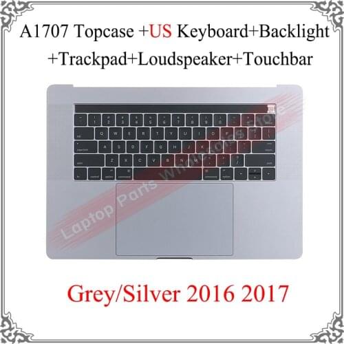 Original Laptop Topcase For Macbook Pro Retina 15.4" A1707 Top Case US Keyboard Backlight Trackpad Loudspeaker Touchbar Grey