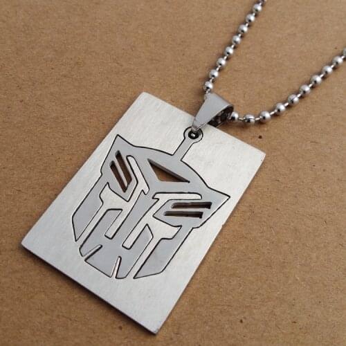 Stainless Steel Transformers Necklace Detachable Head Symbol Tag Figure Character Pendant Chain Necklaces for Women Men