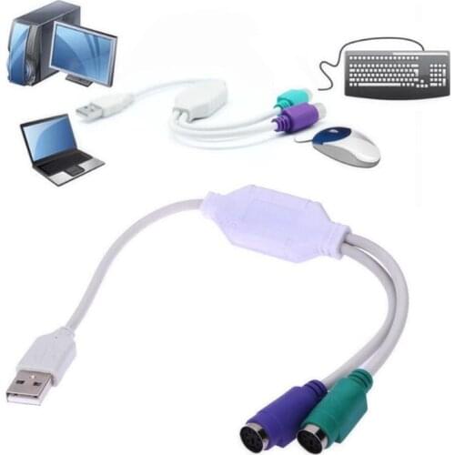 1PC USB Male To PS/2 Keyboard Mouse Female Adapter USB Port Converter For PC To Sony PlayStation2 PS2 Game Component