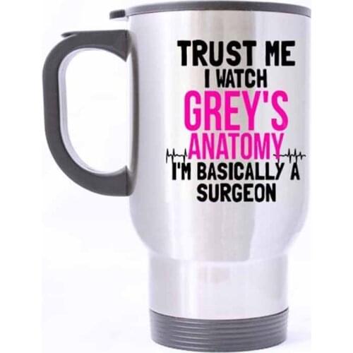 Trust Me,I Watch Anatomy,I'm Basically A Surgeon Mug - 100% Stainless Steel Material Travel Mugs - 14oz