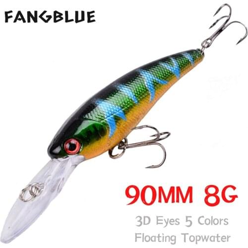 FANGBLUE Minnow Fishing Lure 9cm 8g Long Tongue Wobblers Hard Bait Carp Fishing Tackle For Trout Sharp Hooks Fishing Lure