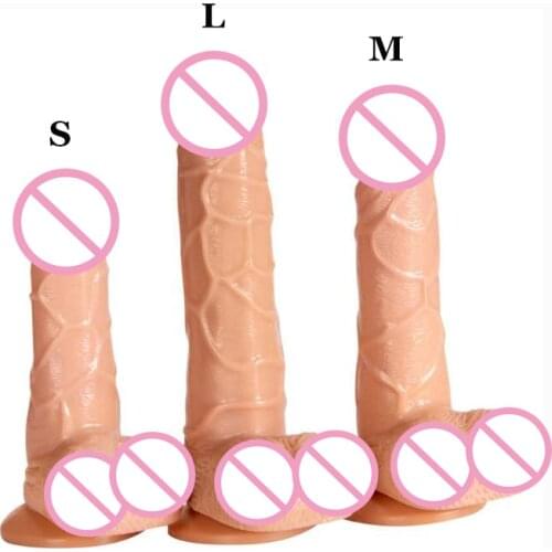 S/M/L Size Realistic Dildo Penis Super Soft Flexible Dildo With Suction Cup Artificial Penis Sex Toys For Female Masturbator