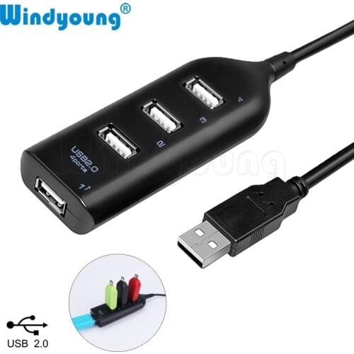 Portable NEW 4 Port USB 2.0 High Speed USB HUB Laptop PC Slim Smallest Mini USB Splitter Adapter For Mobile Phone Laptop PC
