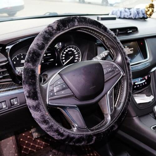 Universal soft charm warm plush suit car steering wheel cover car supplies non-slip breathable soft accessories