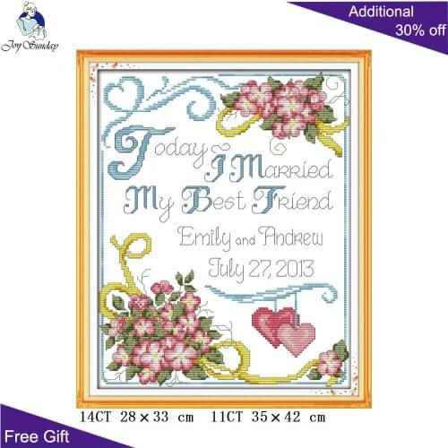 Your Gift Wedding Anniversary Home Decor J226 Counted and Stamped Wedding Anniversary Needlework Embroidery Cross Stitch Kits