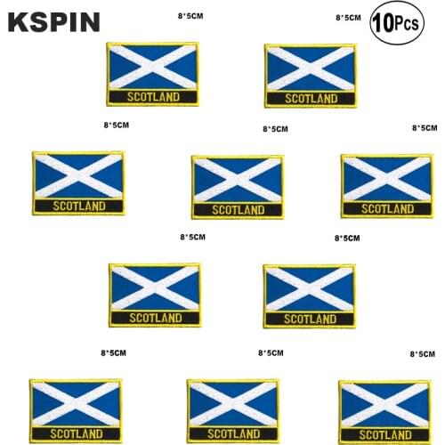 SCOTLAND BLUE Flag Embroidery Patches Iron on Saw on Transfer patches Sewing Applications for Clothes in Home&Garden