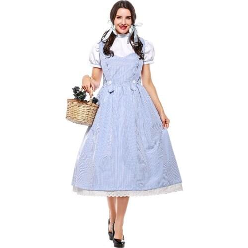 S-3XL Adult Women Maid Costume Halloween Maid Costume Hen Party Family Dinner Fancy Dress