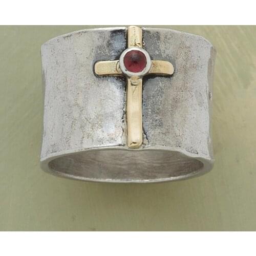 Punk Cross Rings for Women Boho Silver Plated Statement Rock Men Index Finger Ring Fashion Vintage Personality Jewelty Gift