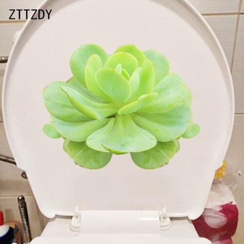 ZTTZDY 23.1×18.4CM Fresh Succulent Plants Bathroom Toilet Decoration Cartoon Kids Room Wall Sticker T6-0099