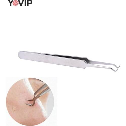 1piece Newest Acne Needle Tweezers Black Head Pimples Removal Pointed Bend Gib Head Face Care Tools Blackhead Acne Extractor