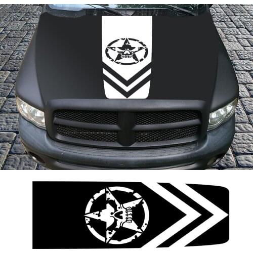 1PCS Skeleton army star stickers TJ jeep Wrangler JK cover car decoration before dodge ram car stickers accessories